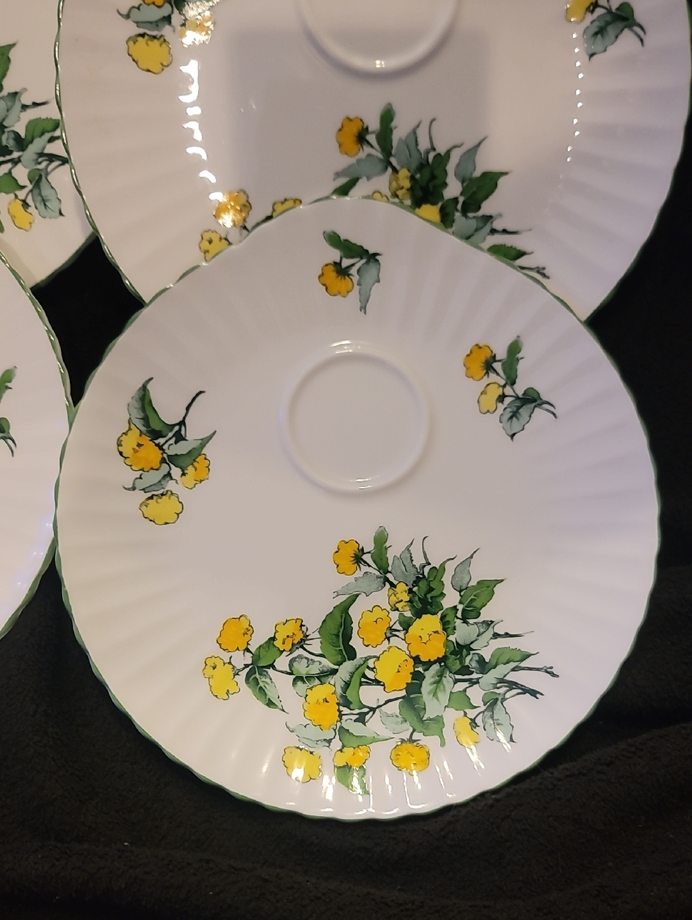 4 Vintage Crown Staffordshire Cornwall Snack Plates Bone China